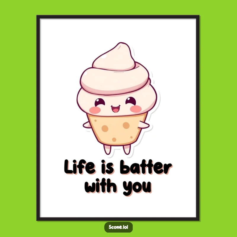 Free Printable Wall Art: Scone Character Bounce - Funny Downloadable Decor