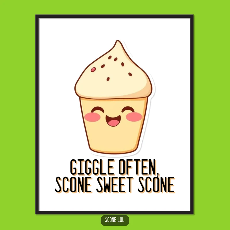 Funny Free Printable Scone Wall Art: Giggling Treat Downloadable Decor for Kitchen
