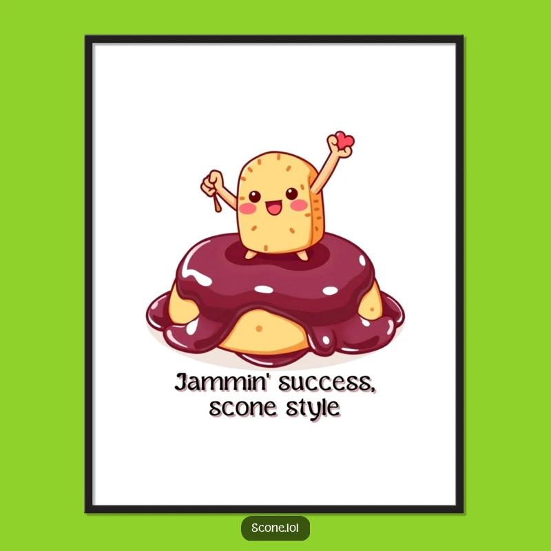 Funny Free Printable Scone Wall Art: Triumphant Jam Scone for Humorous Downloadable Decor