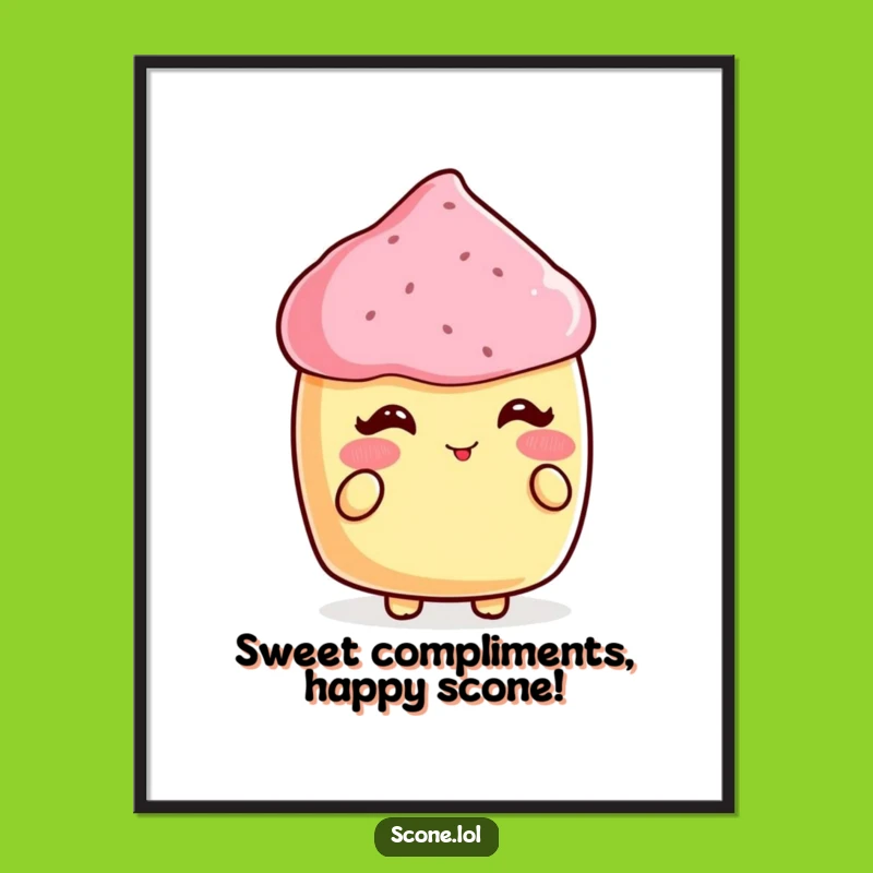 Funny Free Printable Wall Art: Blushing Scone Decor, Downloadable Sweetness