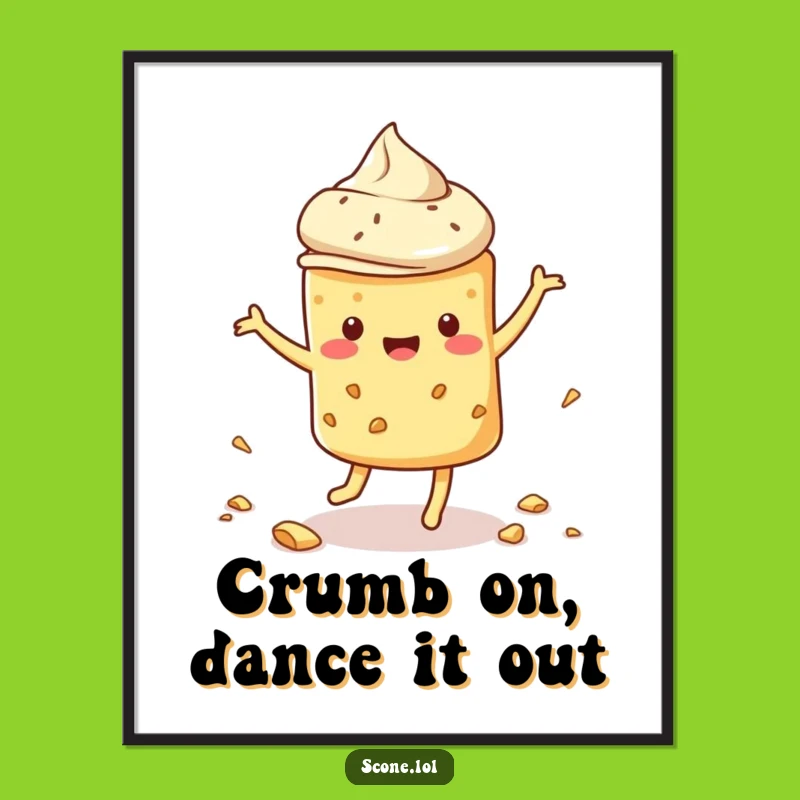 Funny Free Printable Wall Art: Dancing Scone, Downloadable Art Gift