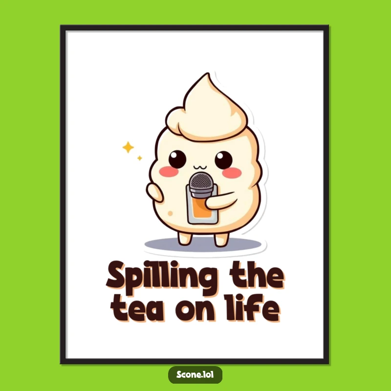 Funny Free Printable Wall Art: Scone's Mic Skills - Downloadable Quirky Decor