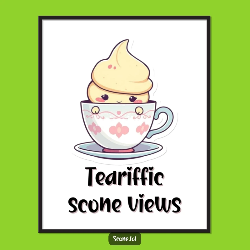 Funny Free Printable Wall Art: Scone's Teacup Secret - Downloadable Quirky Decor