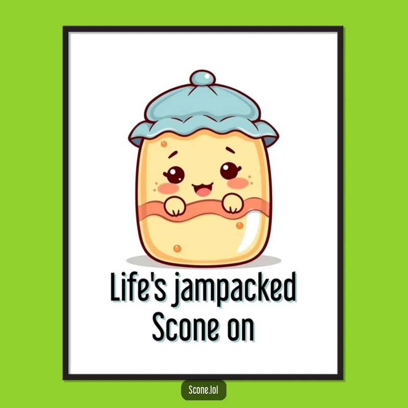 Funny Scone Jam Jar Face Free Printable Wall Art - Whimsical Downloadable Decor