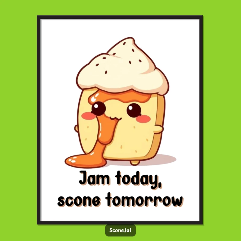 Funny Free Printable Scone Art: Jam Face Bewilderment Downloadable Decor