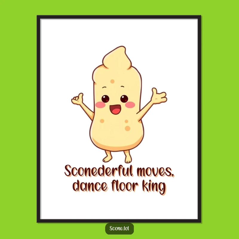 Funny Free Printable Wall Art: Sassy Scone Dancing, Downloadable Art for Humorous Decor