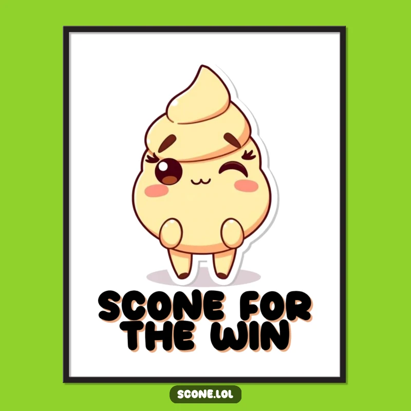 Funny Free Printable Wall Art: Sassy Scone Smirk Downloadable Decor