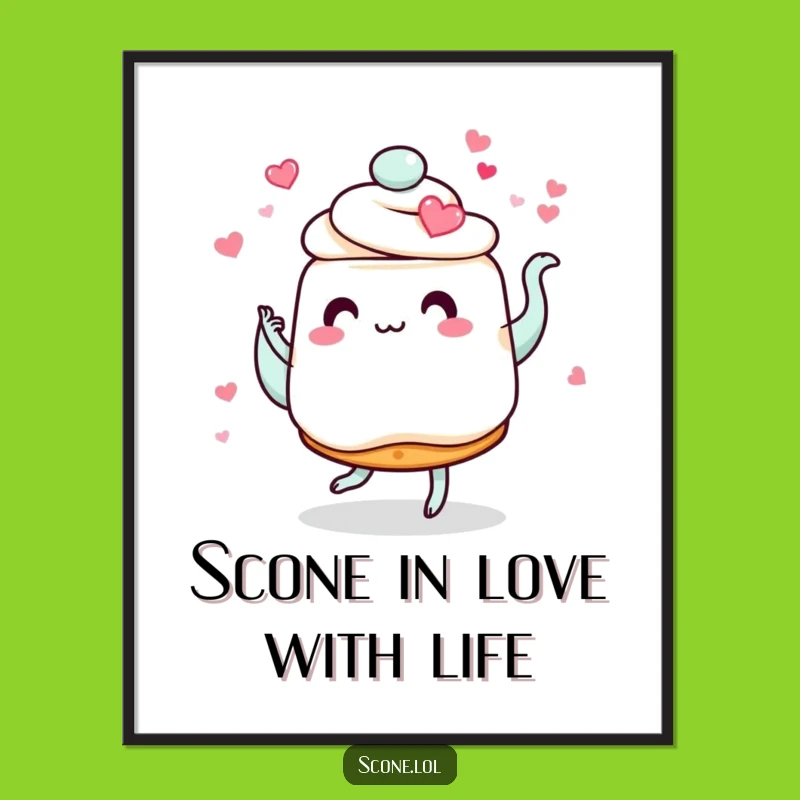 Whimsical Free Printable Wall Art: Dancing Scone & Teapot - Downloadable Decor