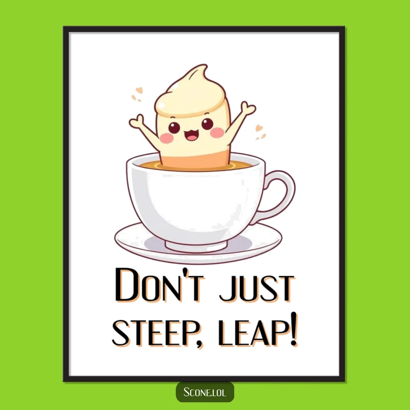 Scone Tea Leap Free Printable Wall Art - Whimsical Downloadable Decor
