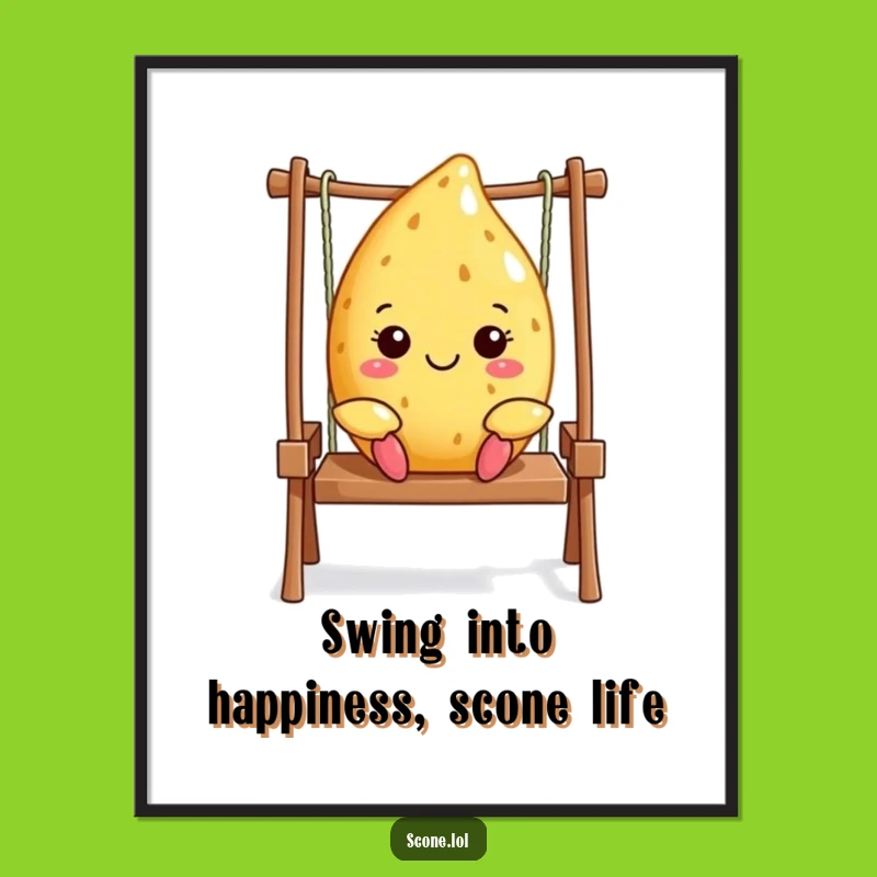 Funny Free Printable Scone Wall Art: Swinging Joy Downloadable Decor for Kitchen