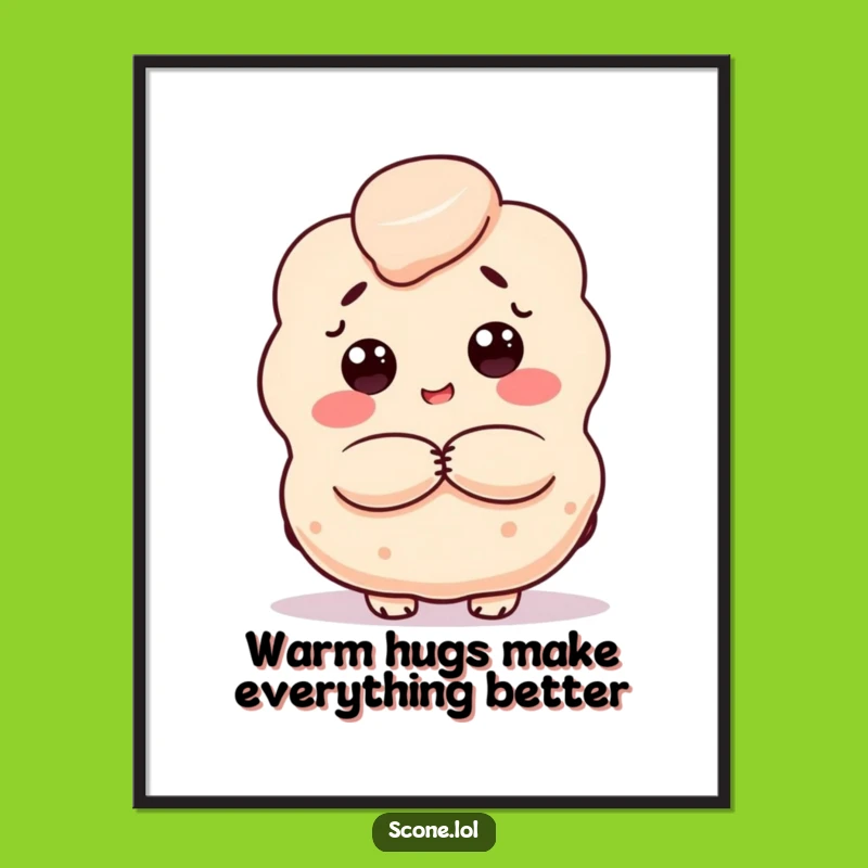 Free Printable Wall Art: Hugging Scone Funny Downloadable Art Print for Your Home