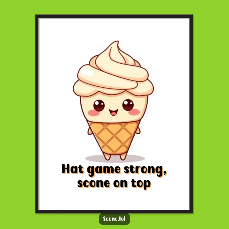 Whimsical Free Printable Wall Art: Scone Cream Hat, Downloadable Art for Cute Decor