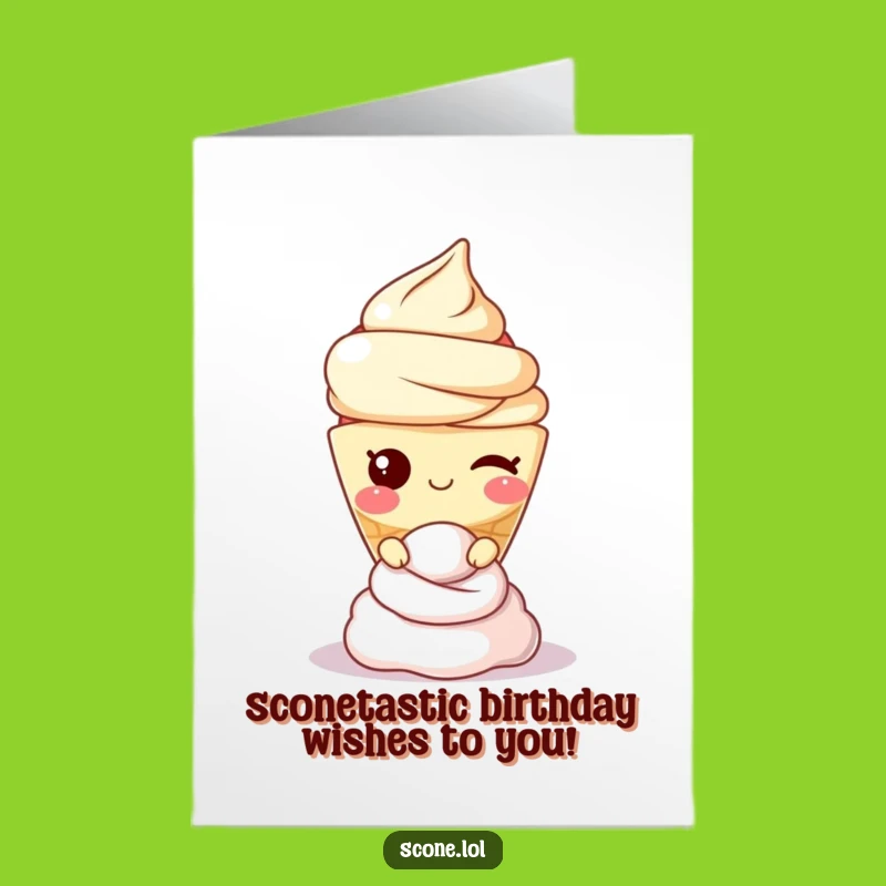 Free Printable Scone Birthday Card: Funny Winking Treat Downloadable Gift