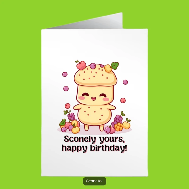 Free Printable Scone Juggling Card: Funny Birthday Downloadable Gift for Bakers