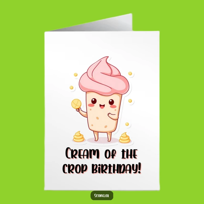 Funny Free Printable Scone Birthday Card - Juggling Cream for a Hilarious Downloadable Gift