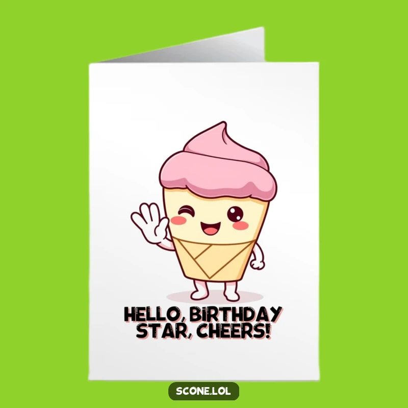 Hello Birthday! Scone Card: Free Printable Funny Downloadable Gift for a Sweet Greeting