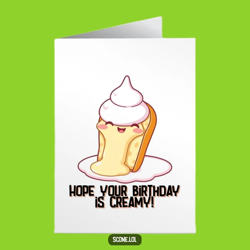 Free Printable Birthday Card: Scone Cream Slide Fun Digital Download Gift