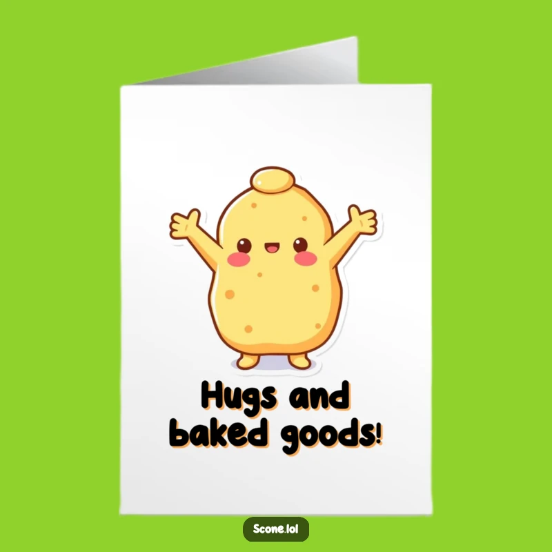 Free Printable Birthday Card: Happy Scone Hugs, Funny DIY Downloadable Gift
