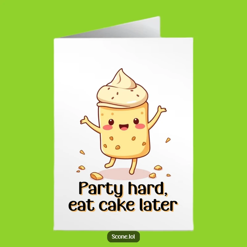 Free Printable Birthday Card: Dancing Scone, Funny DIY Downloadable Gift