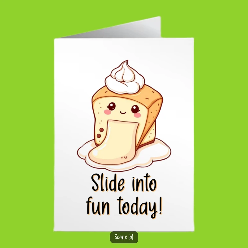Free Printable Birthday Scone Card: Cream Slide Fun Funny Downloadable Gift