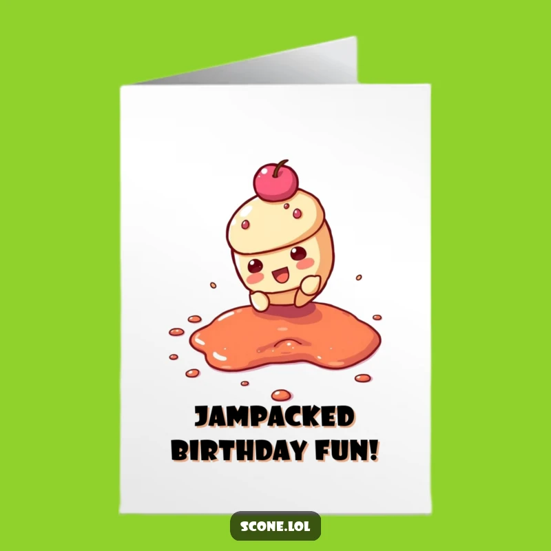 Slippery Fun Free Printable Birthday Card: Jam Scone Slide, Downloadable & Print at Home