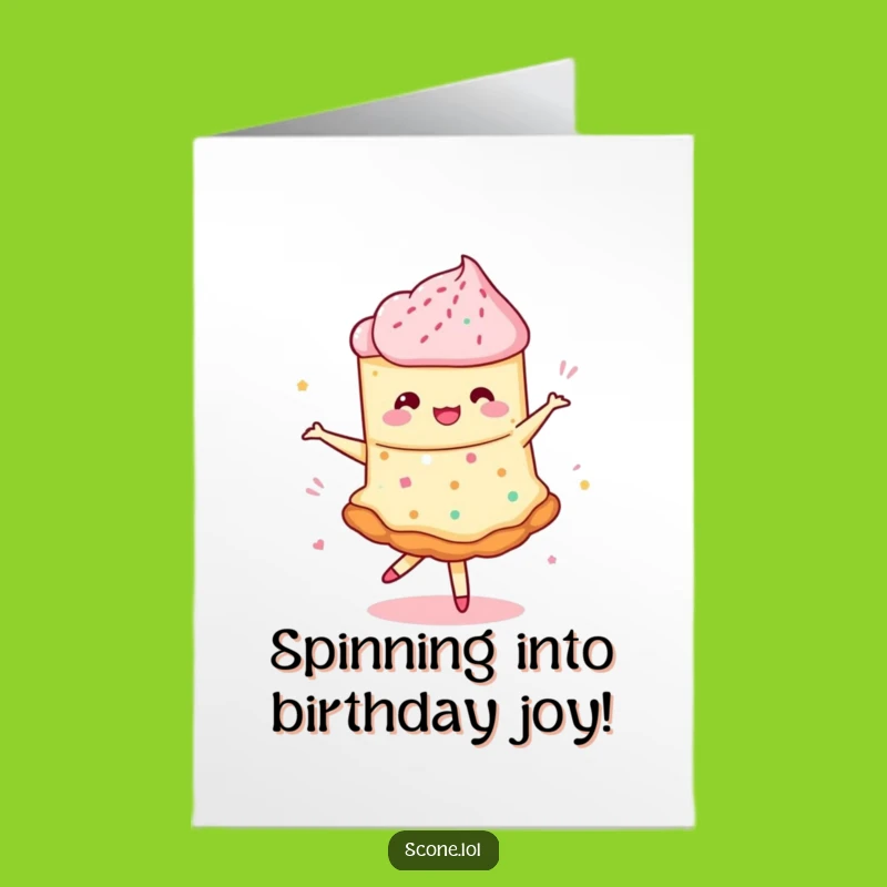 Funny Free Printable Birthday Card: Dancing Scone, Joyful Downloadable Gift for Bakers!