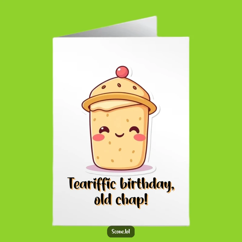 Free Printable Birthday Card: Dapper Scone Tea Hat Funny Downloadable Gift