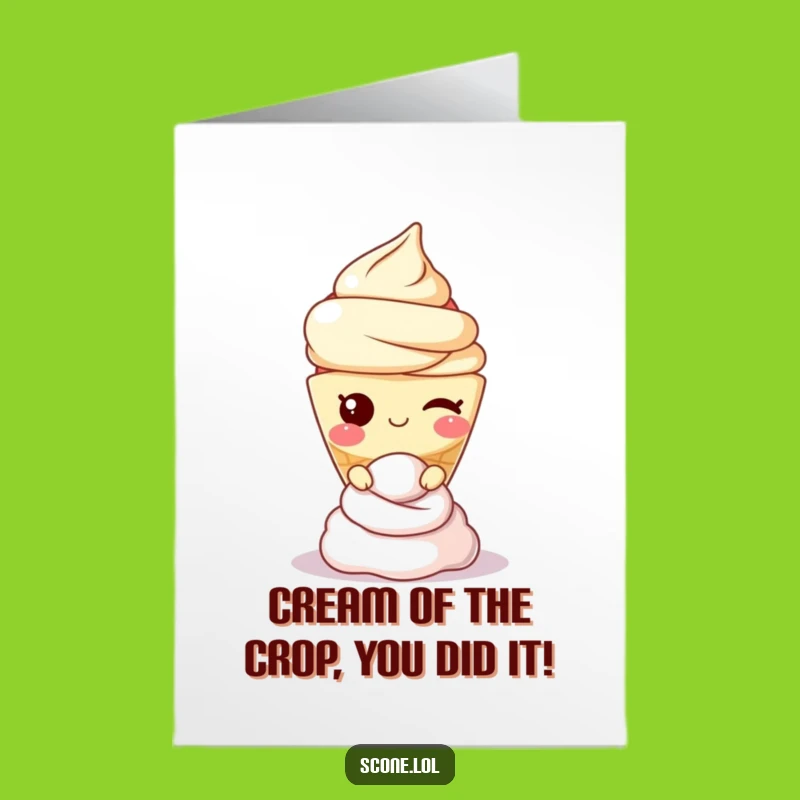 Free Printable Scone Congrats Card: Winking Delight Downloadable for Celebration