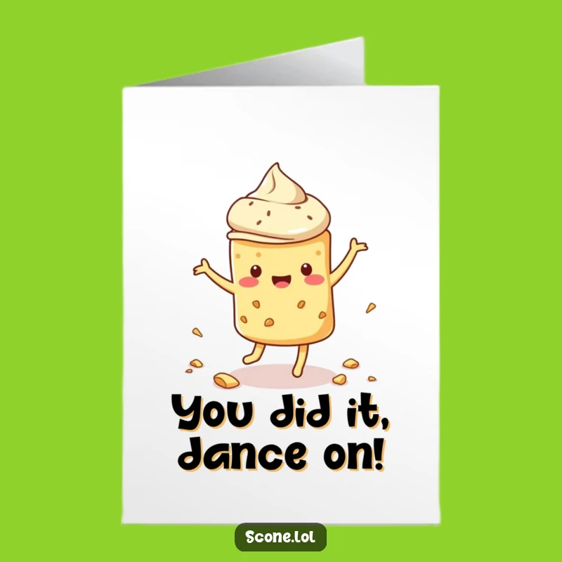 Free Printable Congrats Card: Dancing Scone, Funny DIY Downloadable Gift