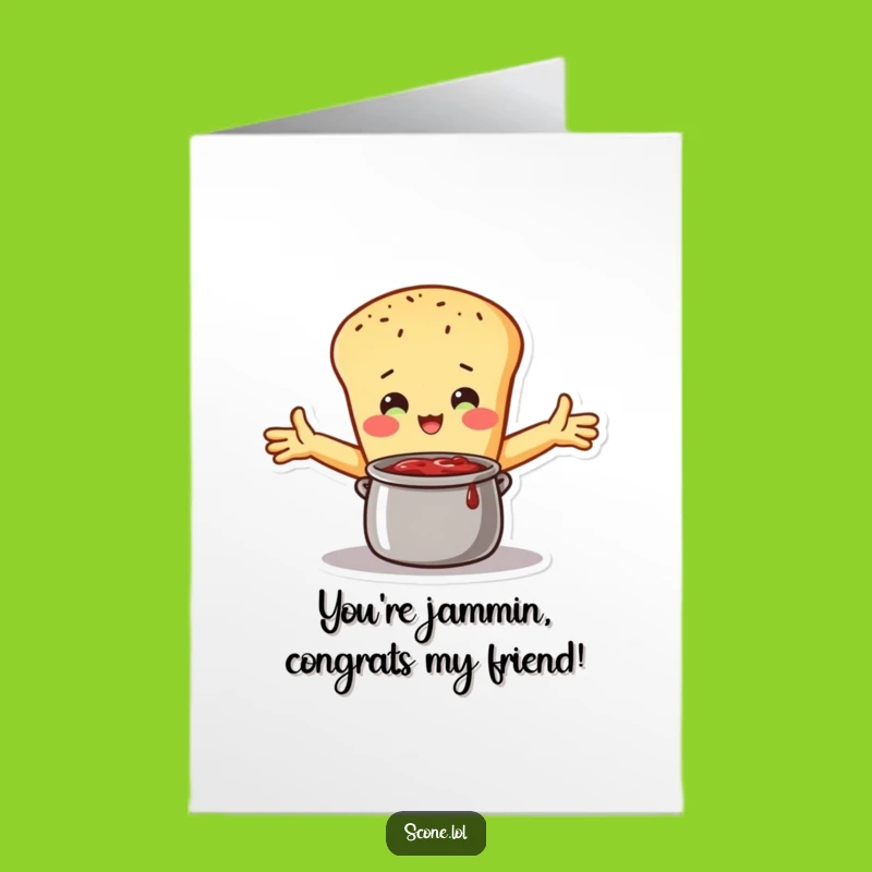 Free Printable Congrats Card: Jam Lover Scone, Humorous Downloadable Celebration