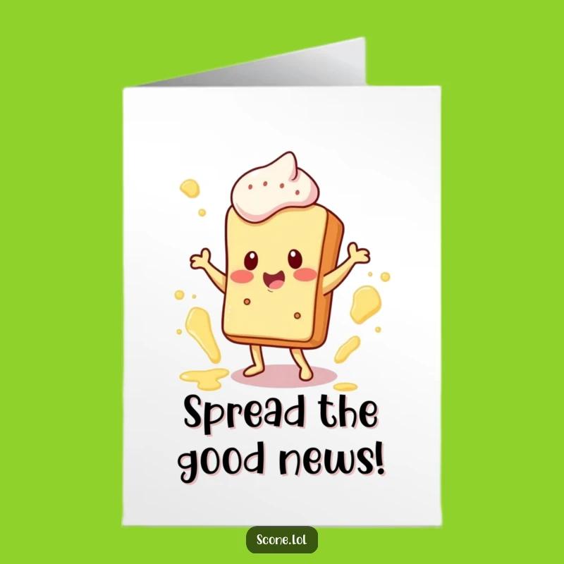 Free Printable Congrats Card: Jubilant Scone Dance, Humorous Downloadable Celebration