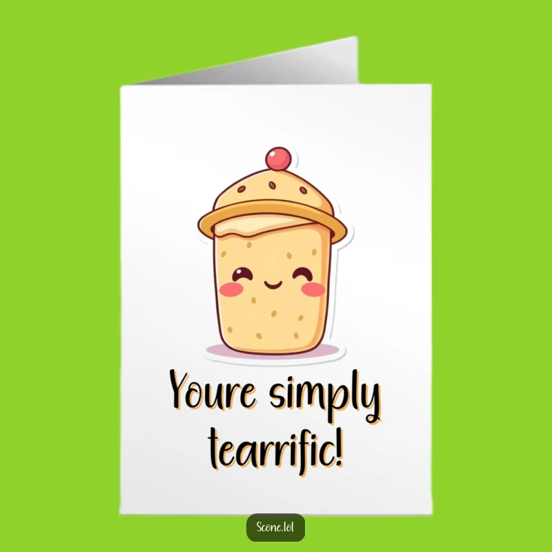 Free Printable Congrats Card: Smug Scone Tea Hat Celebration Downloadable Gift