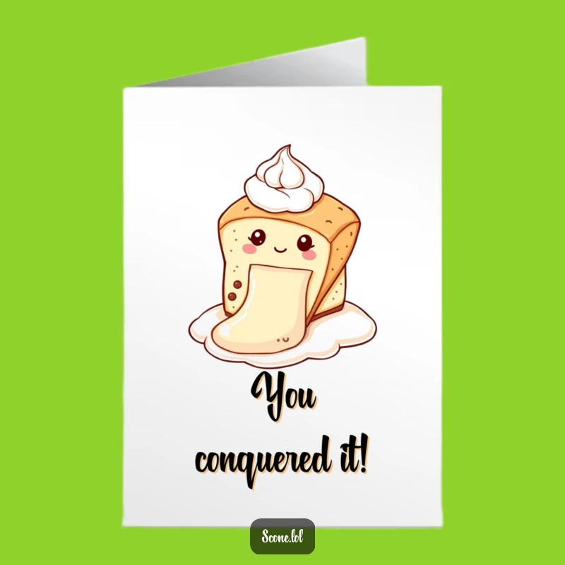 Free Printable Congrats Scone Card: Cream Slide Celebration Funny Gift