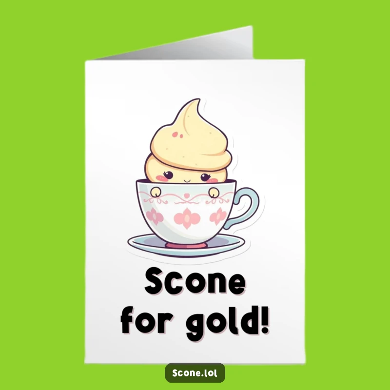 Free Printable Congratulations Card: Scone's Teatime Cheers - Quick Downloadable Gift