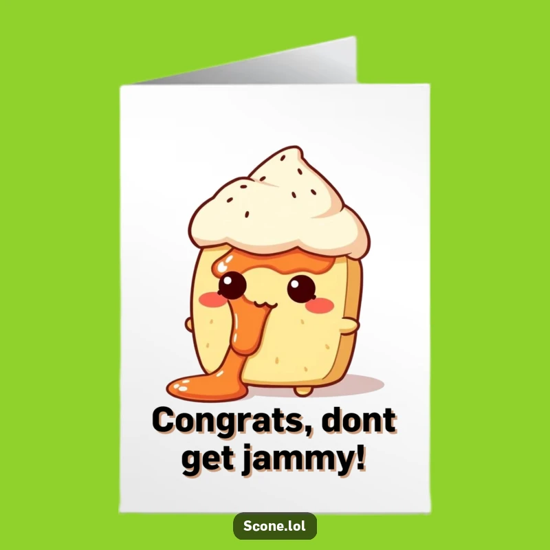 Free Printable Jam Face Scone Card: Funny Congratulations Downloadable Gift