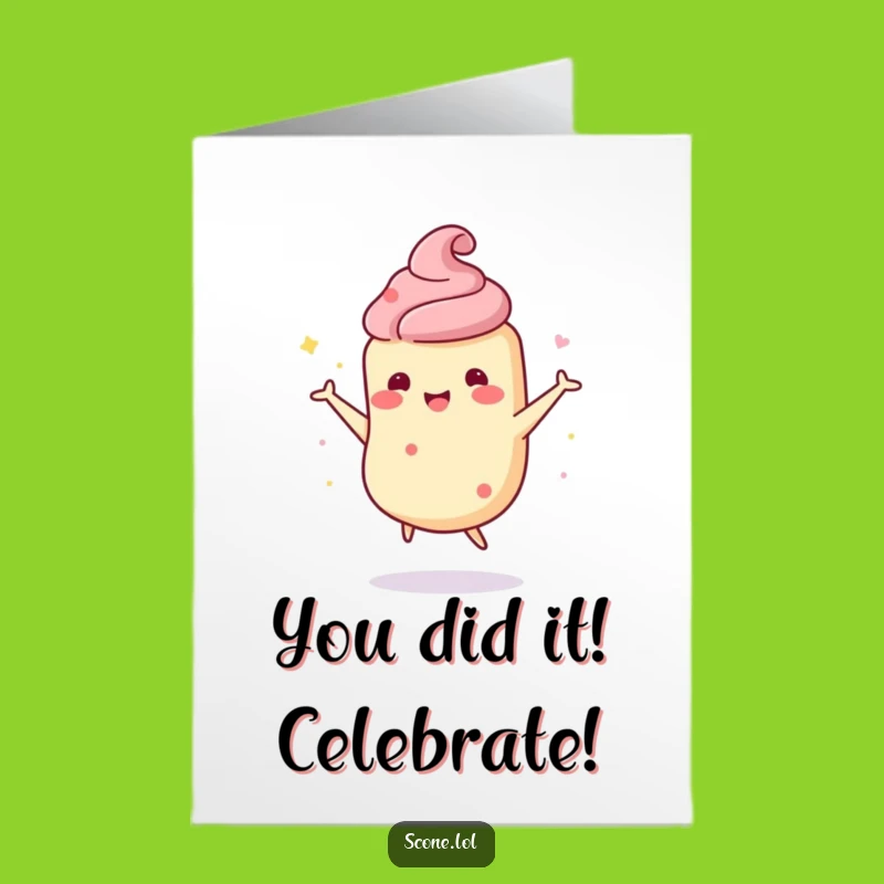 Free Printable Wobbly Congrats Scone Card: Fun Downloadable Gift for Success!