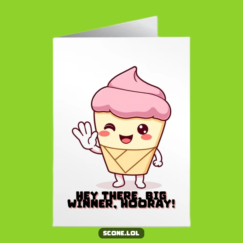 Hello Winner! Scone Card: Free Printable Funny Downloadable Gift for Your Success