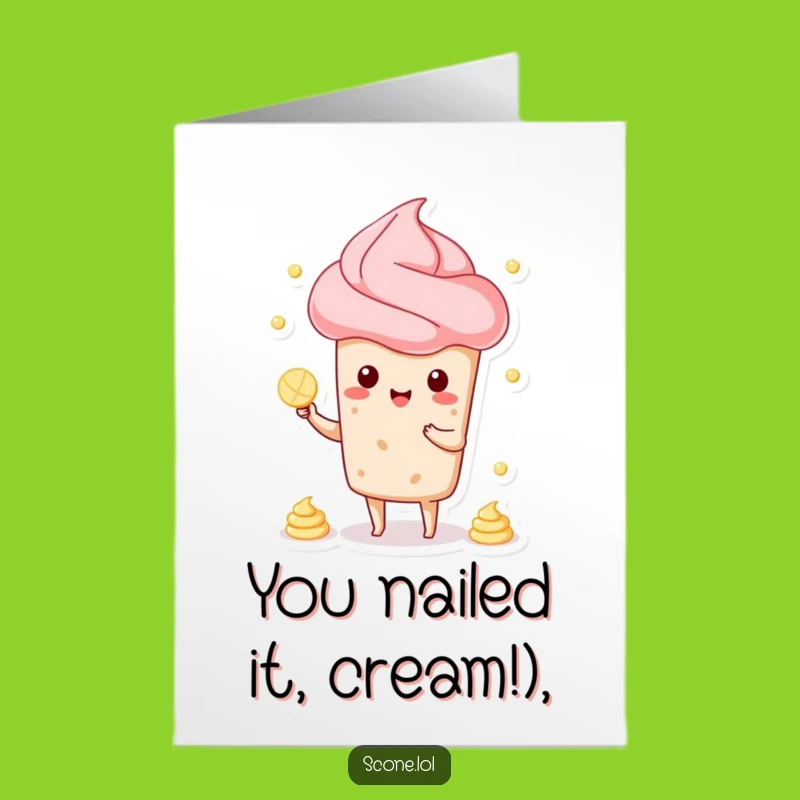 Hilarious Free Printable Scone Congratulations Card - Cream Juggling Fun for a Downloadable Gift