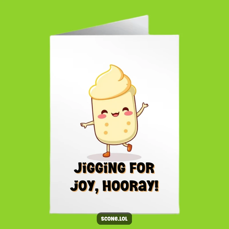 Free Printable Scone Jigging Card: Funny Congratulations Downloadable Gift for Wins