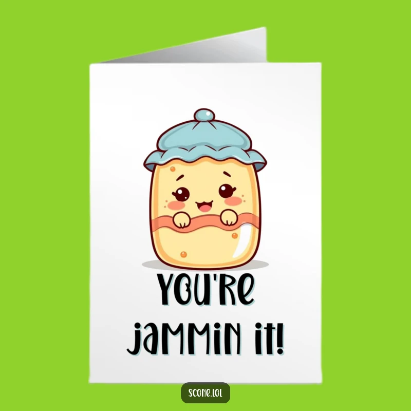 Scone Jam Jar Face Free Printable Congrats Card - Funny Downloadable