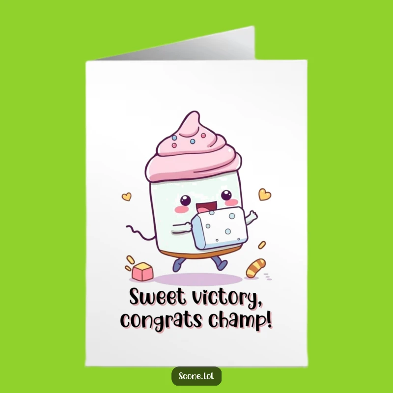 Free Printable Congratulatory Scone Card - Sugar Cube Race Downloadable Gift for Success