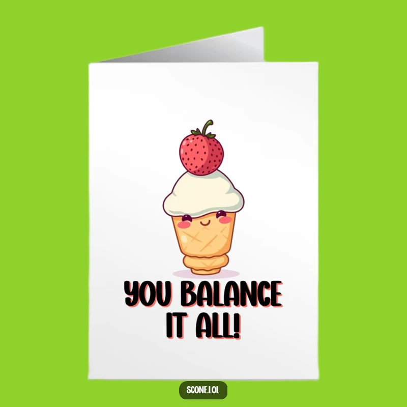 Free Printable Congrats Scone Card: Wobbly Berry Balance Funny Gift