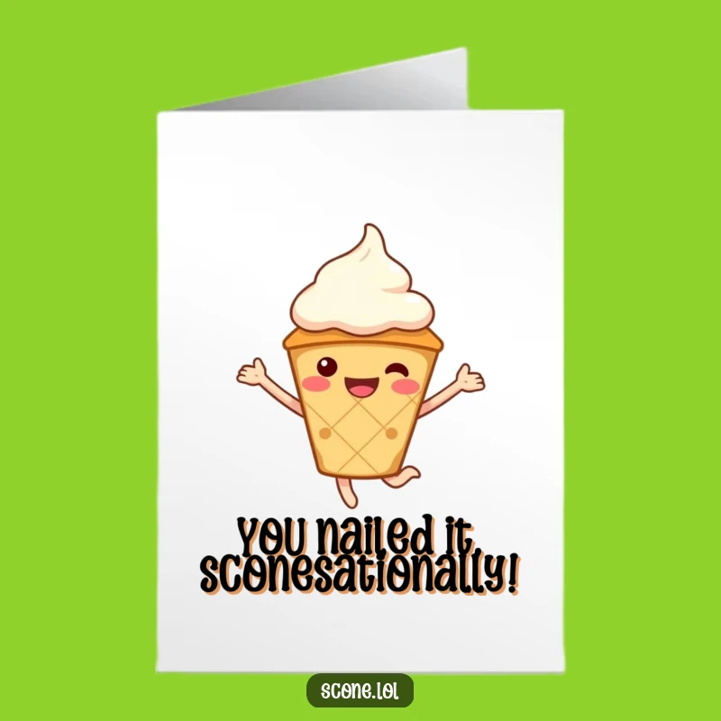 Free Printable Congrats Card: Joyful Scone's Leap, Perfect Downloadable Celebration Gift