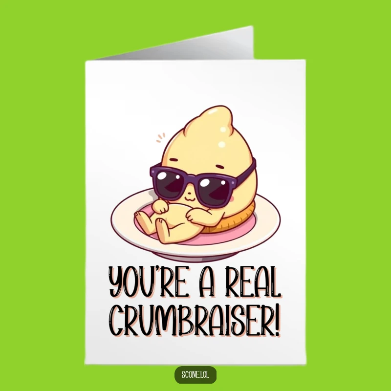Free Printable Scone Congrats Card: Funny Sunglasses Pastry Downloadable for Celebrations