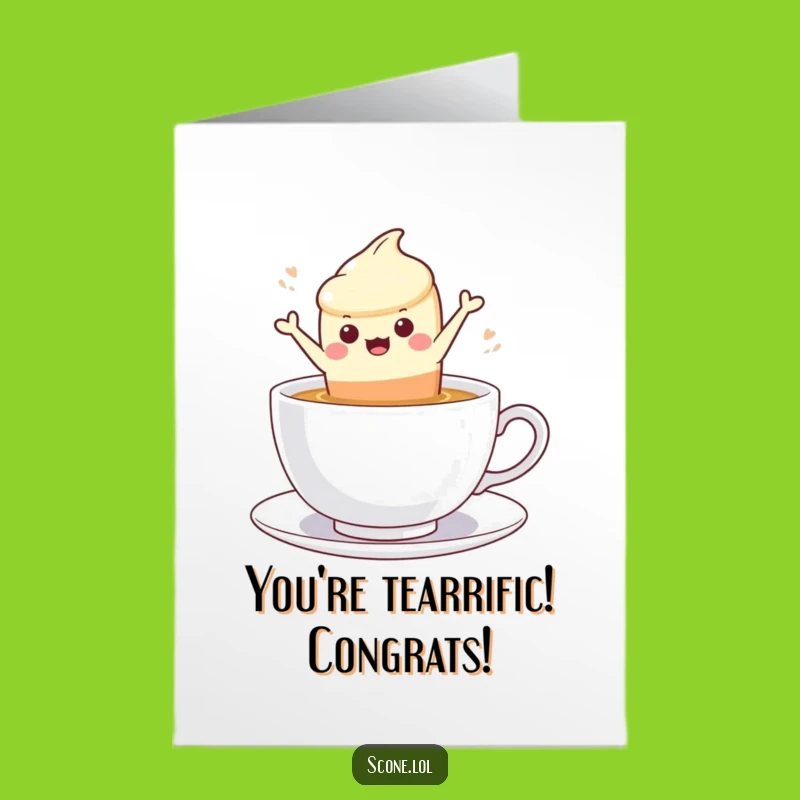 Scone Tea Leap Free Printable Congrats Card - Humorous Download