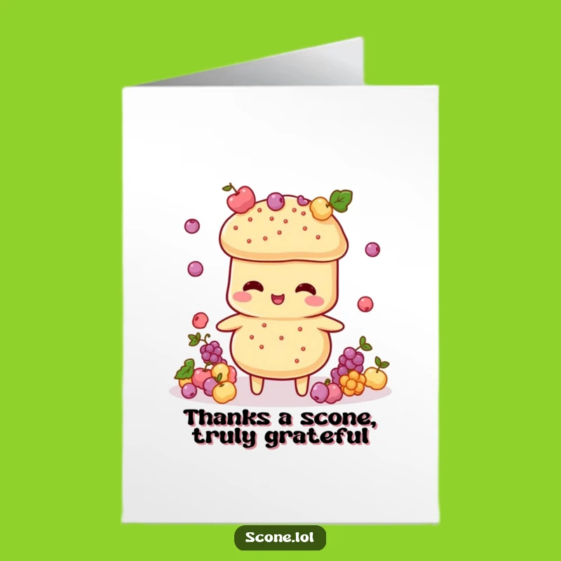 Free Printable Scone Juggling Card: Funny Thank You Downloadable Gift