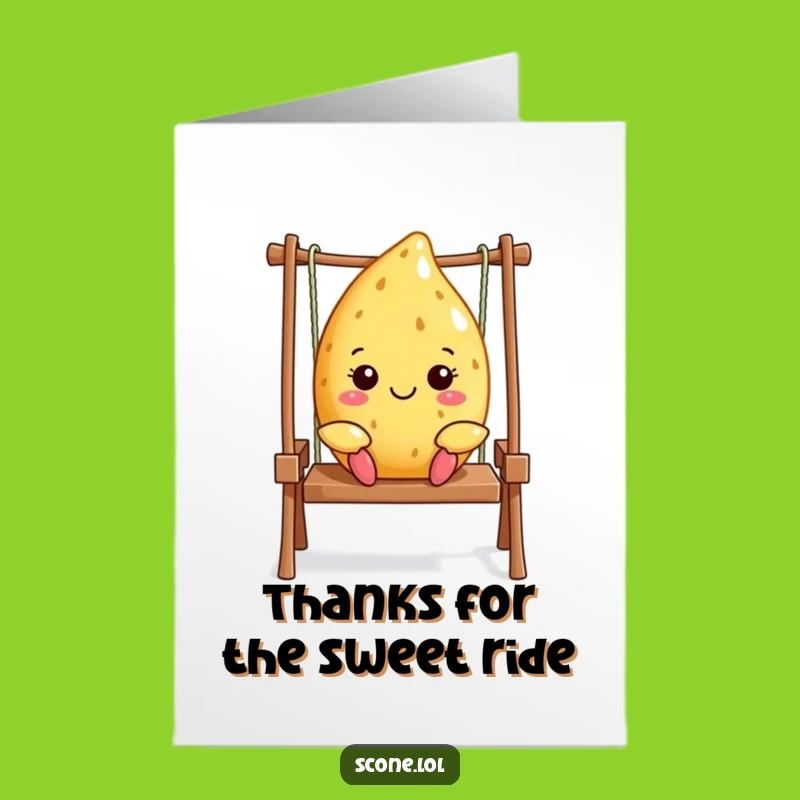 Free Printable Swinging Scone Thank You Card: Cheerful Downloadable Gift for Gratitude