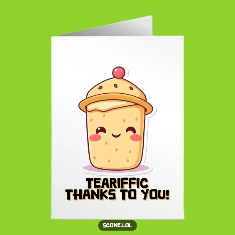 Free Printable Thank You Card: Charming Scone Tea Hat Funny Downloadable Gift