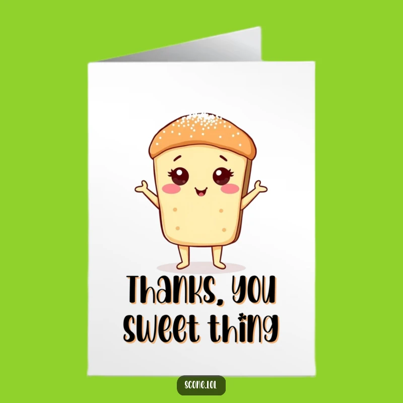 Free Printable Thank You Card: Grateful Scone Sugar Pose Digital Download