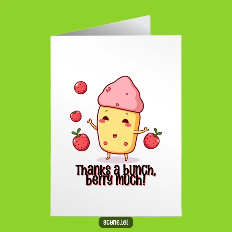 Free Printable Thank You Card: Juggling Scone Thanks, Sweet Downloadable Gift